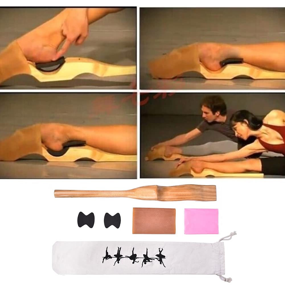 Wakect's Ballet Foot Stretcher, Foot Leg Stretcher, Pine Wooden Foot Pointe Dance Ballet Stretching feet with Rubber Band, For Training Flexibility Enhancement.