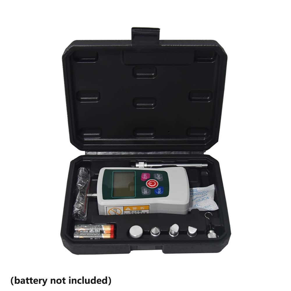 AMF 500N Digital Force Gauge, Portable Push-Pull Testing Device, Digital Force Meter with 3 modes and 4 pressure test units, readability 0.2 N.