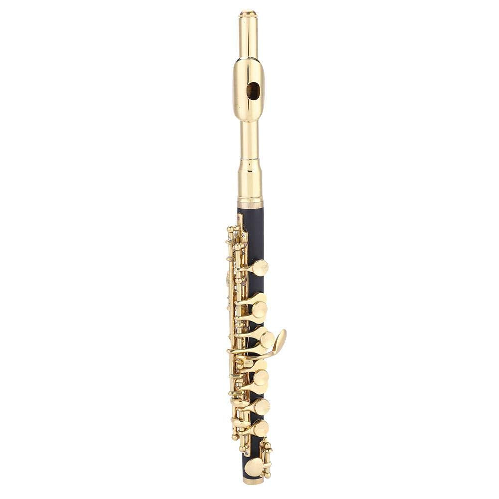 Piccolo flute in C key, Huairdum Piccolo Set with padded half-size flute for kids and adults, beginners and musicians (Golden)