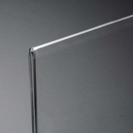 HIIMIEI Tabletop Sign Holder Slanted, 6 Pack Advertisement Display Stand / L-Stand Perfect for cafes, restaurants, exhibitions, offices, promotions, documents - Clear Acrylic (A4)