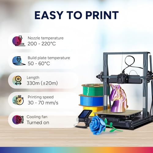 OVERTURE Silk PLA filament, 1.75mm diameter, 1kg (2.2lbs) spool, dimensional accuracy within +/- 0.02mm, for 3D printers (Silk Yellow)