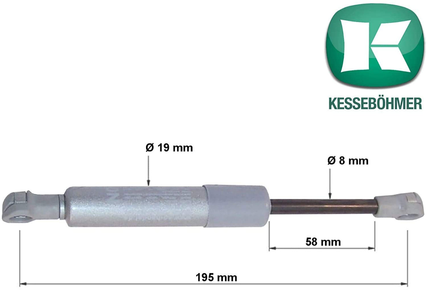 2 x SO-TECH® Kesseböhmer Compression Spring Lift-O-Mat (reinforced version) 200N (215N) for HSB High Lift Fitting