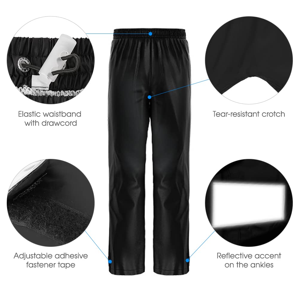 Lixada Men's Motorcycle Rain Suit Outdoor Reflective Waterproof Rain Jacket and Pants Rain Gear for Biking Cycling Camping Hiking