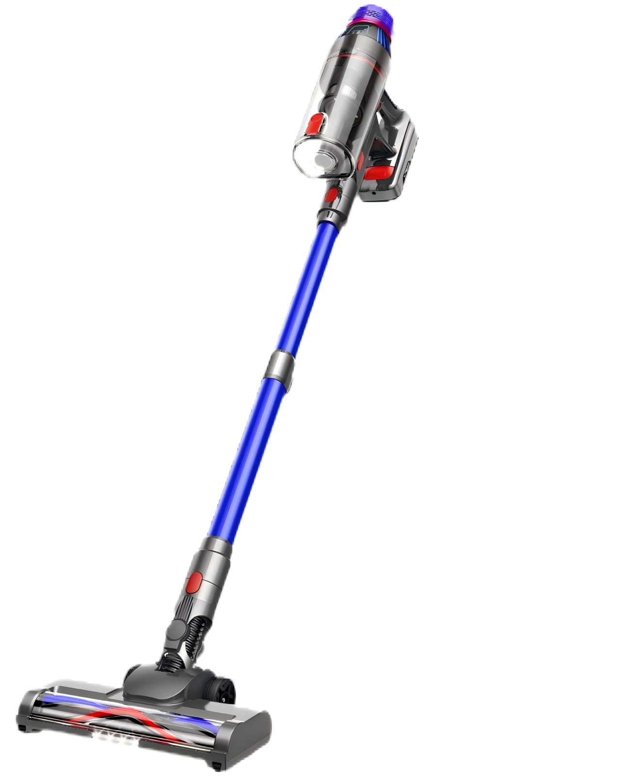 Suafsu Cordless Vacuum Cleaner 550W 45000Pa - Long runtime with LED display and Anti-Tangle Brush, Self-standing vacuum for hard floors, carpets, pet hair Blue