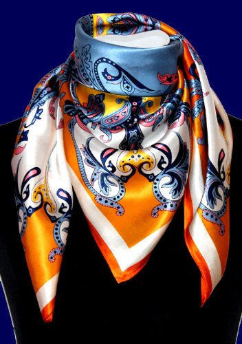 Lorenzo Cana luxury women's silk scarf intricately printed scarf 100% silk 90 cm x 90 cm harmonious colors women's scarf wrap 89023