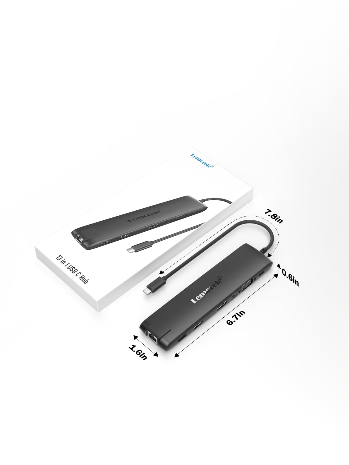 2025 upgrade Lemorele docking station USB C/A 10Gbps 3*Display- 14 in 1, USB C dock 2 HDMI adapter 4K, Ethernet, 4 USB 3.2/2.0, VGA, Type-C 3.1, PD 100W, audio, SD/TF, for Windows, MacBook