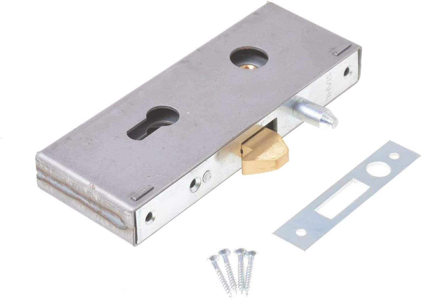 Aqbau® set hook lock with lock box 72/30 for sliding door mortise lock sliding door lock sliding door latch sliding gate latch garden gate entrance gate metal galvanized lever lock