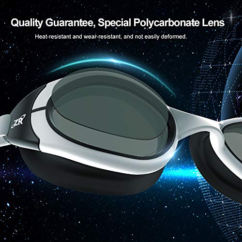 ZIONOR swimming goggles, G8 comfort anti-fog goggles for men and women, UV protection, mirror/clear lens, adjustable strap, professional goggles for adults and teenagers.