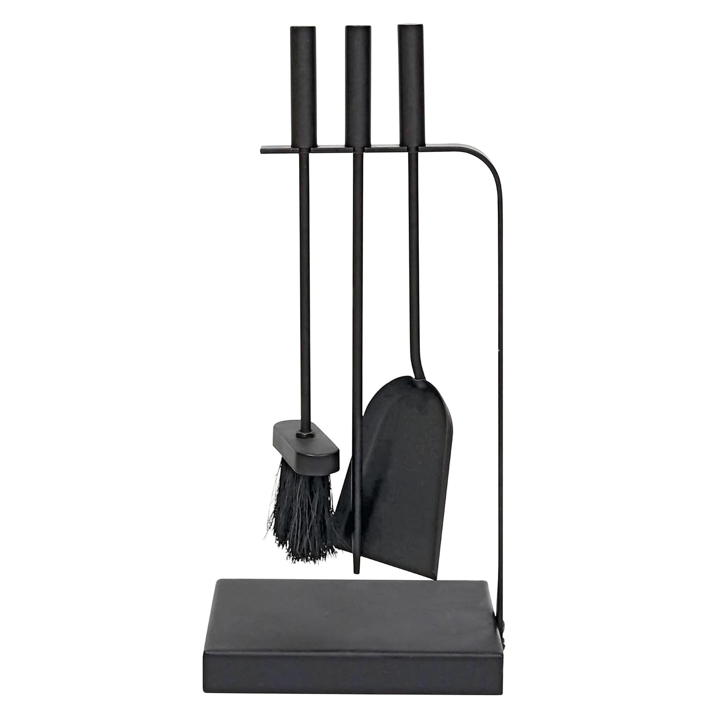JVL Belmont modern fireplace tool set, Steel, black, 23 x 15 x 45 cm, 3 pieces