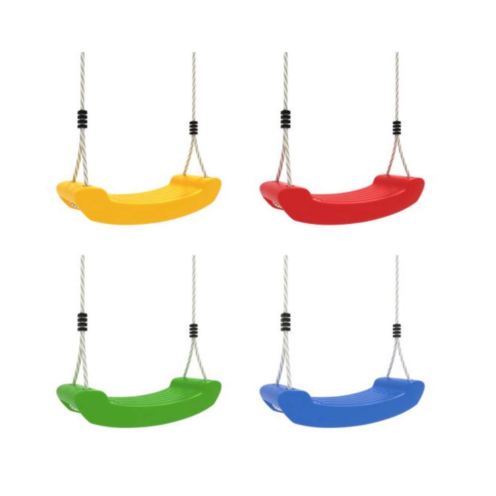 Plastic swing for kids and toddlers | Weatherproof swing seat for indoor & outdoor use | Adjustable ropes | Outdoor toy for boys & girls | blue