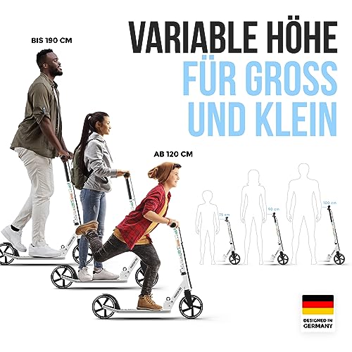 Apollo Phantom Pro City Scooter - XXL wheels, foldable, height-adjustable, kick scooter for adults, kids, and teens, compact city roller.