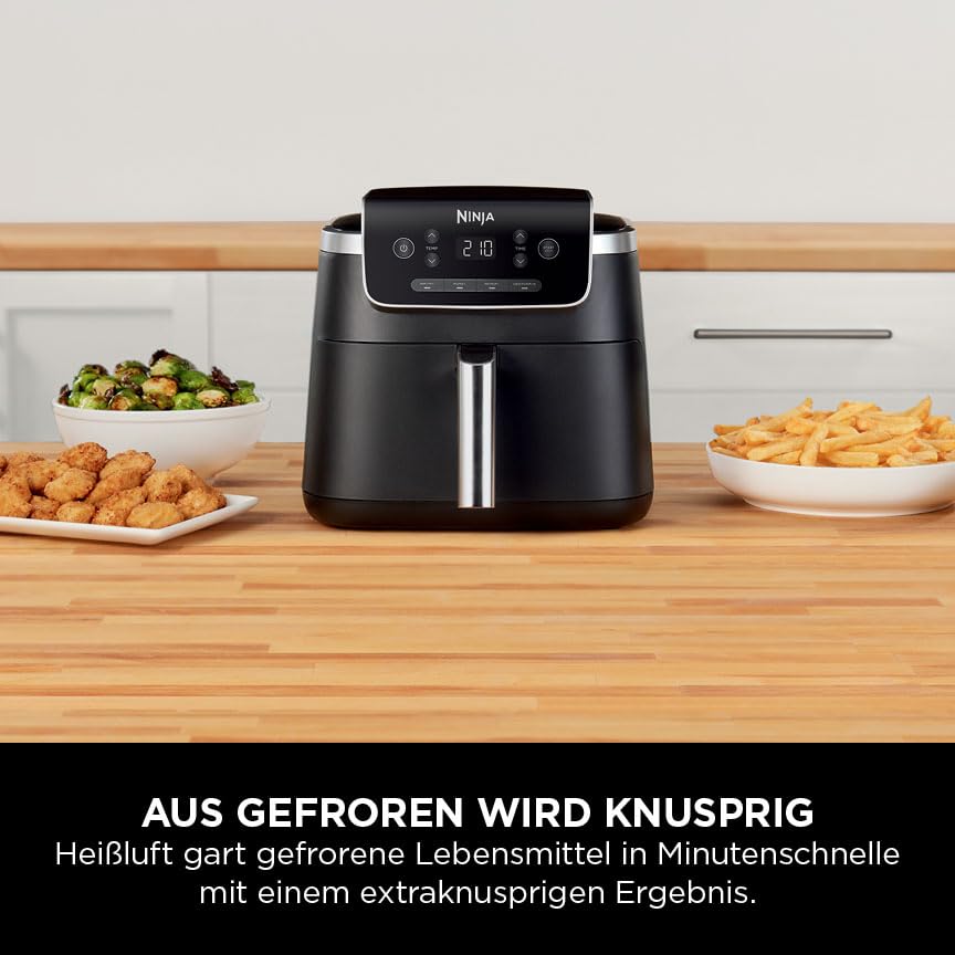 Ninja PRO Air Fryer, 4.7L, single-basket air fryer, 4-in-1, for 1-2 servings, digital, cook from frozen, non-stick drawer & crisper basket, black AF140EU.