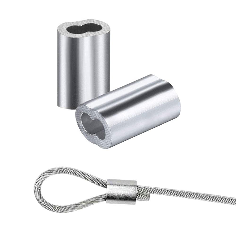 304 stainless steel wire rope set, wire rope suspension, tensioner with wire rope PVC coated, outdoor lights hanging, clothesline, stair railing, trellises and climbing aids (50m)