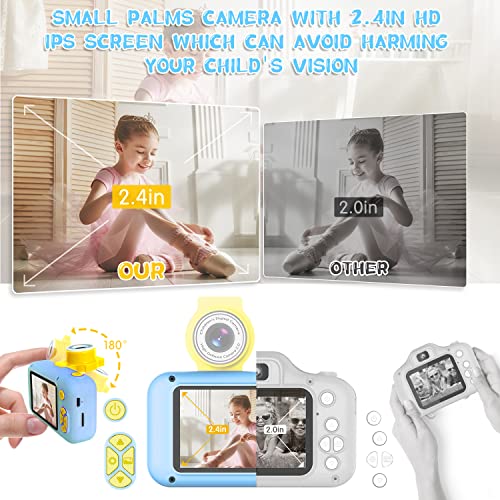 ARNSSIEN Kids Camera - Selfie Digital Camera for 3-10 year old girls and boys, 2.4in display, 180° flip lens, gift and toy.