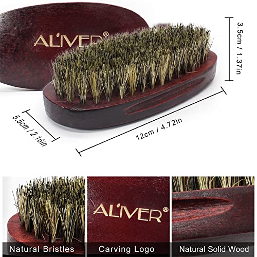 Improved beard care set, 6-piece facial grooming kit with organic beard oil leave-in conditioner, bib, brush, combs, beard balm butter wax, all in a large storage pouch.