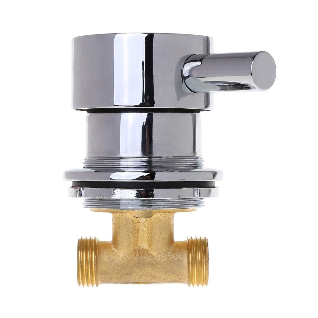 CADANIA Mixing Valve for Hot and Cold Water, G1/2" Thermostatic Shower Mixer Tap Two In One Outlet Faucets for Shower Room Wall Mounted