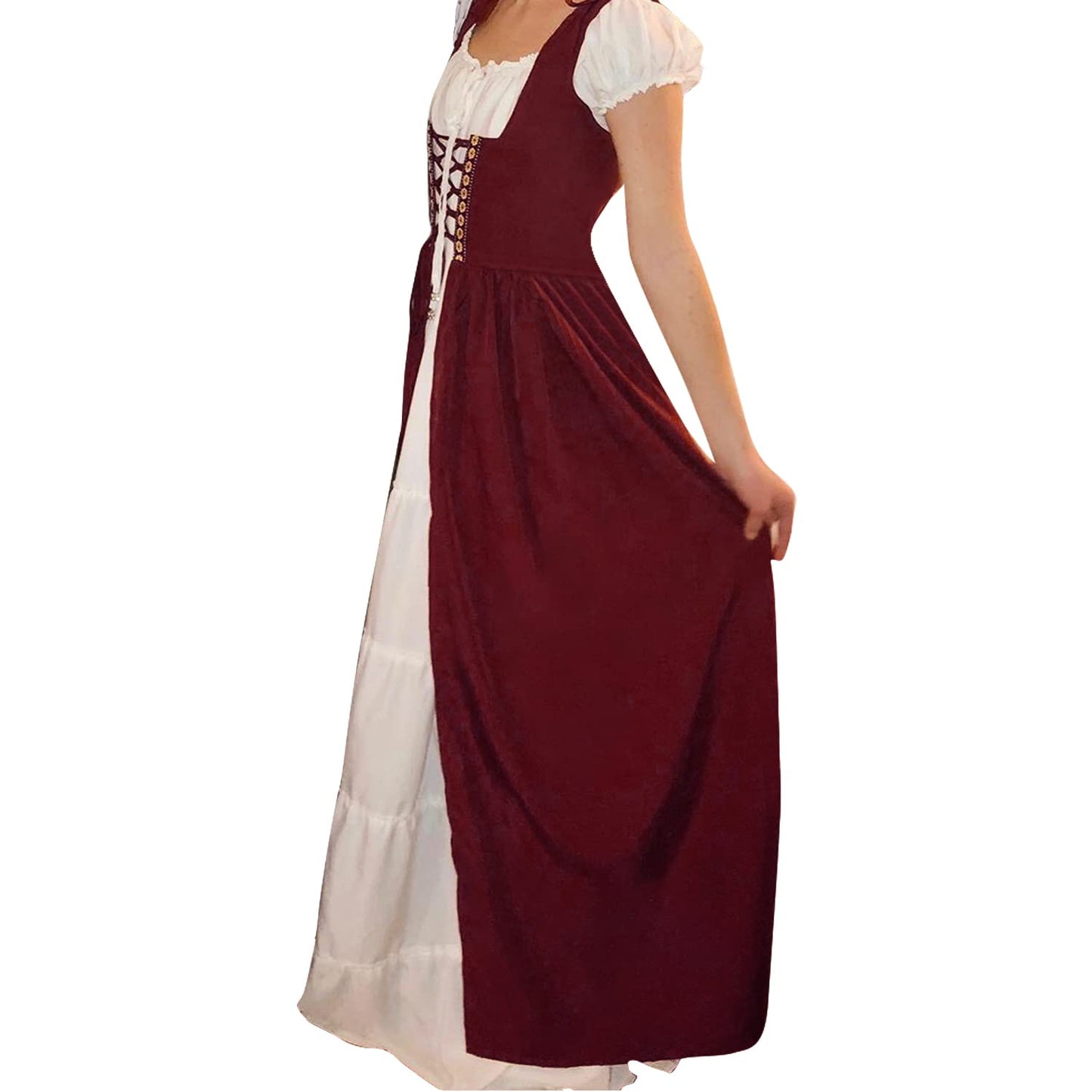Aibaowedding Renaissance Dress Women Medieval Dress Medieval Costumes Women (bur, L/XL)
