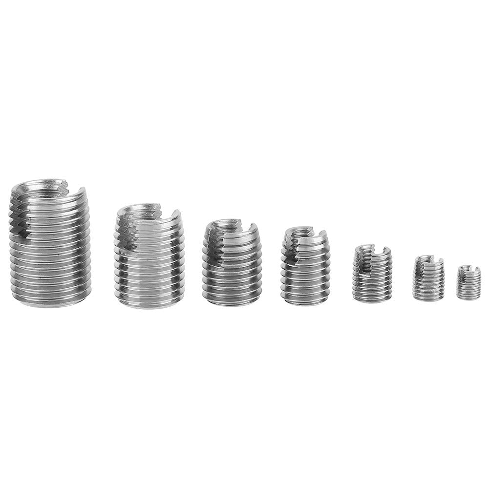 50pcs Threaded Inserts 302 Stainless Steel Internal Thread Self-Tapping Thread Insert Set Thread Strengthening Repair Tool