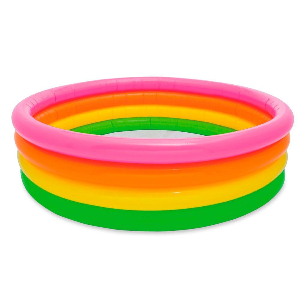 Intex 56441NP - Inflatable Pool Sunset Glow, Four Rings, Vinyl, Multicolored, 168x46 cm