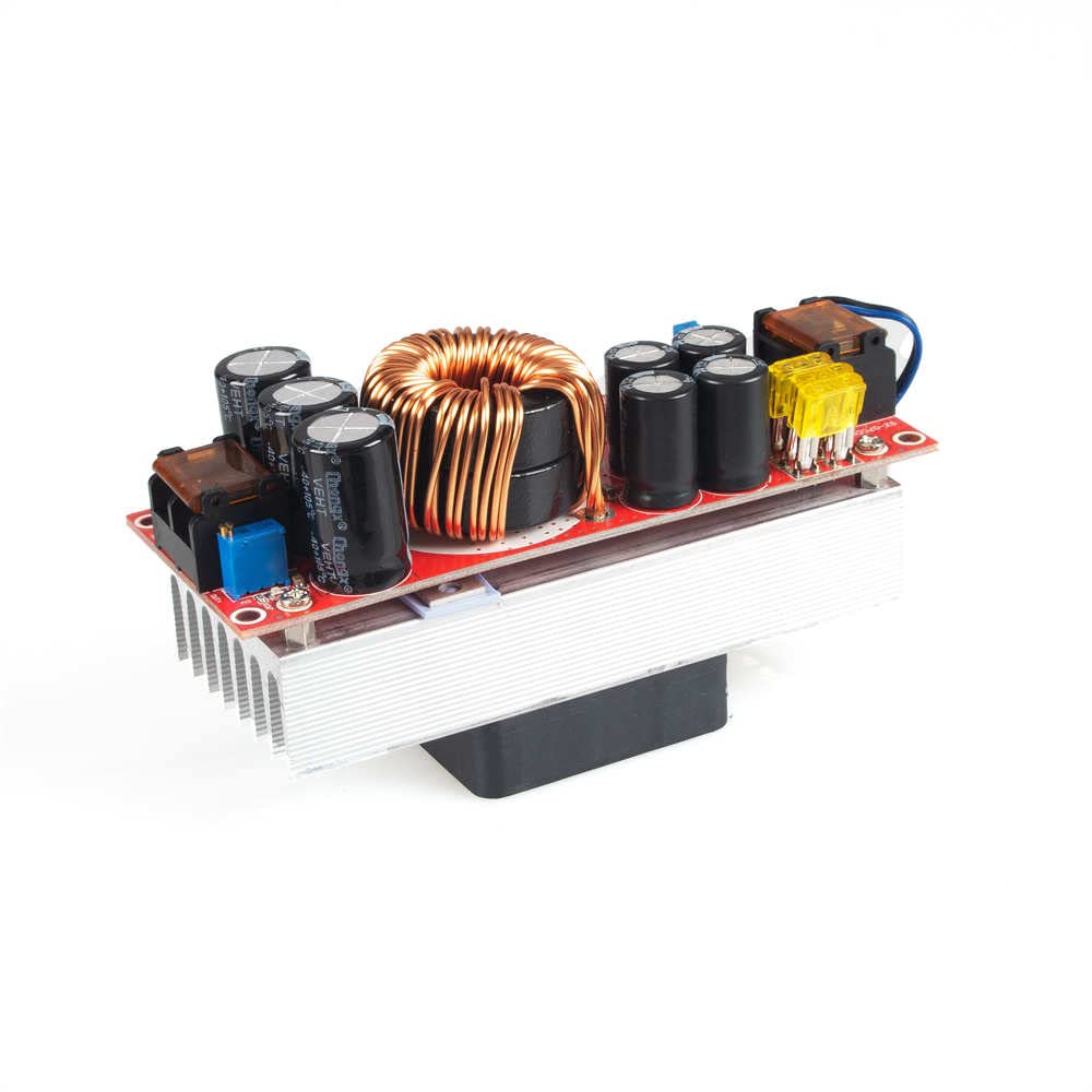 ANGEEK 1500W 30A Boost Power Module DC-DC Boost Converter 10-60V to 12-90V Adjustable Module with Fan