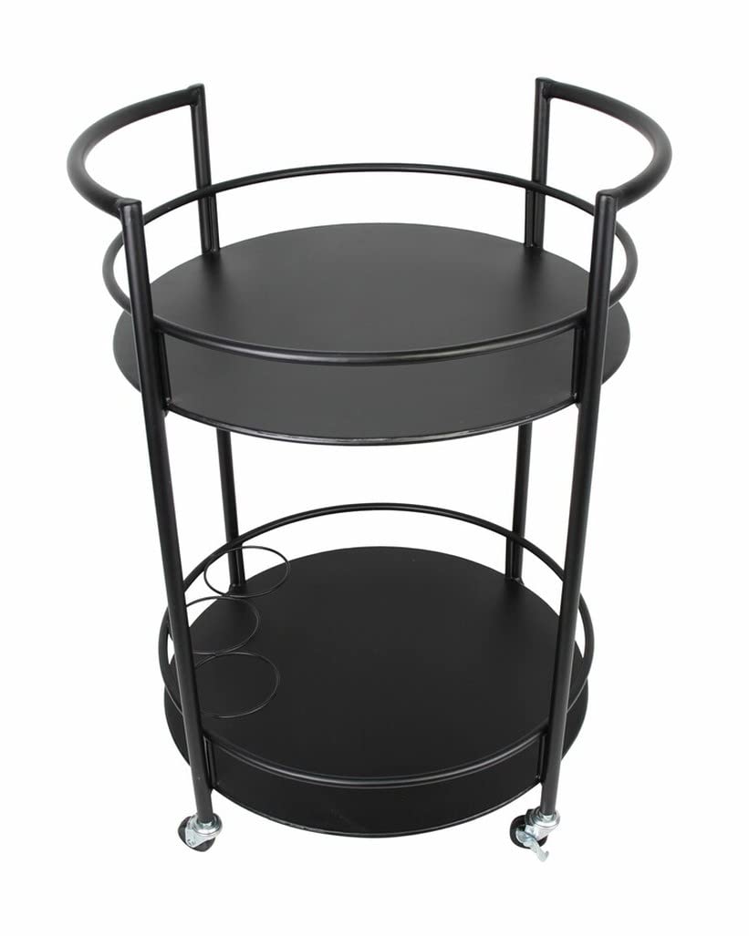 Decor passion serving trolley made of metal, black, Ø 46 x 69 cm, beverage cart, bar cart.