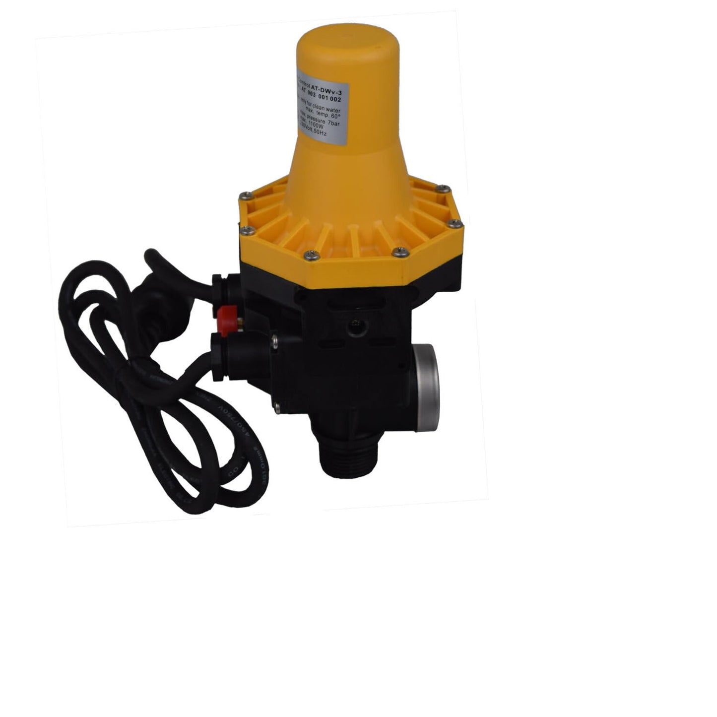Agora-Tec® Flow Switch DWv-3 with cable, pump pressure switch for pump control for centrifugal and deep well pumps ideal for low flow applications e.g. toilets (no cycling)