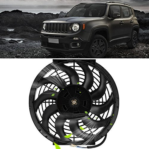 Universal radiator fan cooler 12 inch electric fan engine fan electric intercooler fan car made of ABS and steel (12V 80W)