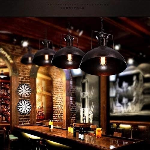 FRIDEKO HOME Pendant Light Dining Table Vintage, Ceiling Light Rustic Industrial Hanging Lamp Ø40cm Wide Living Room Retro Ceiling Light Black Bedroom Lamp Dining Table Lamp Kitchen Lamp Rustic Style