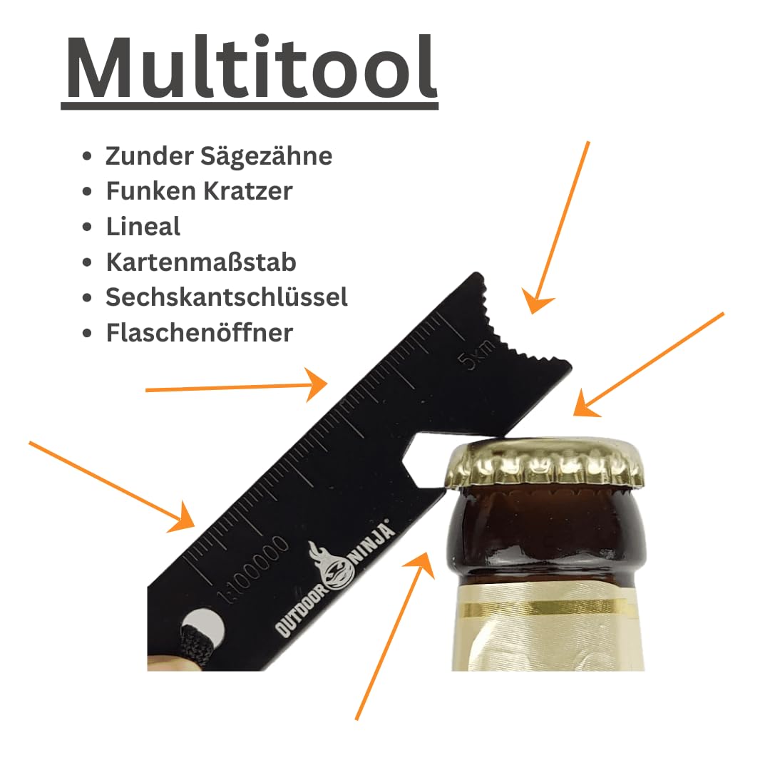 OUTDOOR NINJA Fire Steel The Legend XXXL Bushcraft fire striker for hiking, outdoor, trekking, camping and other outdoor hobbies including multifunctional scraper, the perfect survival gear.
