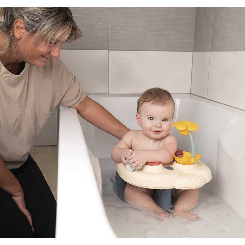 Smoby Toys - Little Smoby Baby Bath Seat from 6 months - Bath seat with play table including bath toys - Seat support for babies & toddlers with suction cups.