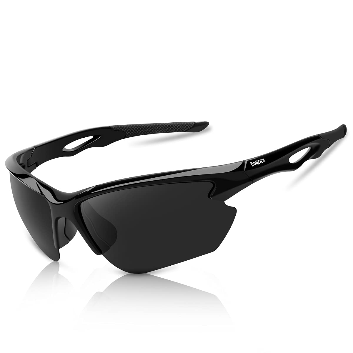 BONDDI cycling glasses, unbreakable TR 90 frame polarized sports sunglasses with UV400 protection for men and women, perfect for cycling, golf, baseball, running, and hiking.