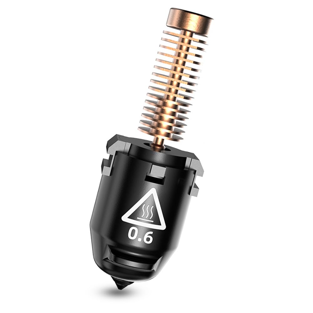 FLASHFORGE Adventurer 5M nozzle assembly, 32mm³/s high flow rate, 35 second quick heating to 200℃, 3 second quick detachable nozzle, 3D printer hardened steel nozzle parts for AD5M/AD5M Pro (0.6mm).