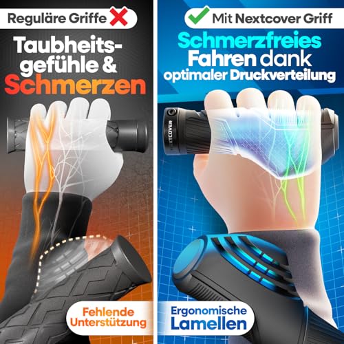 NEXTCOVER® Ergonomic Bike Grips with Comfort-Grip Technology I Universal & MTB Grips I Handlebar Grips I Comfort+