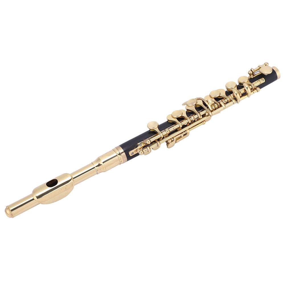 Piccolo flute in C key, Huairdum Piccolo Set with padded half-size flute for kids and adults, beginners and musicians (Golden)
