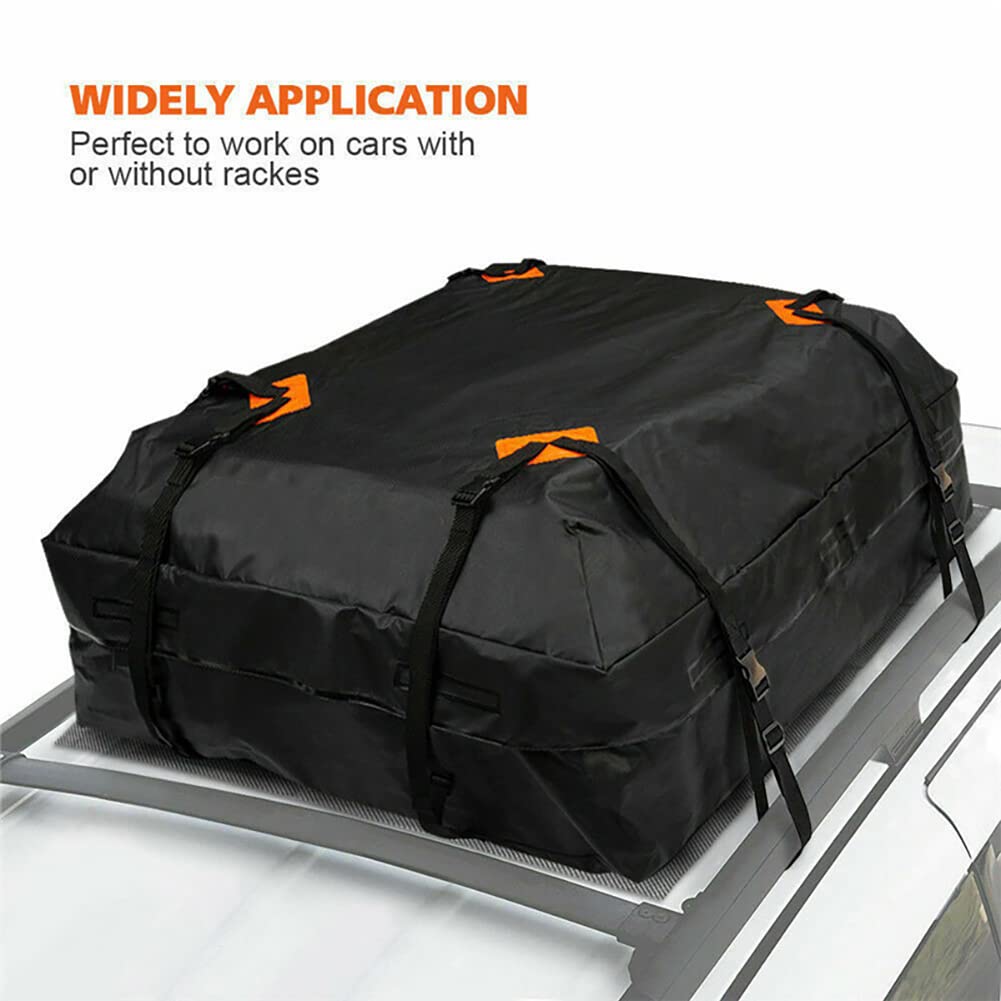 Roof box car, MoreChioce 425L car roof bag 420D Oxford fabric rooftop cargo box foldable roof bag waterproof luggage carrier storage bag with 8 durable straps, without anti-slip mat
