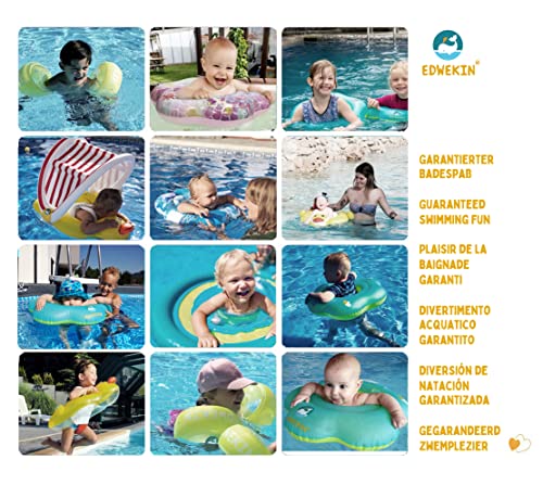 EDWEKIN® Baby Swim Ring, Adjustable Swim Aid, Swim Seat for Toddlers, Baby Float, Kids Swim Ring from 6 months to 2 years (S)