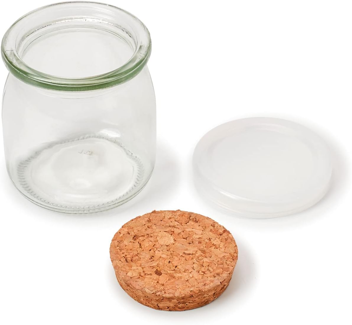 EZOWARE 40 Pack 150ml Spice Jars with Cork Lids, Pudding Jars, Yogurt Jars, Glass Containers with Labels and String for Yogurt, Pudding, Wedding Gifts.