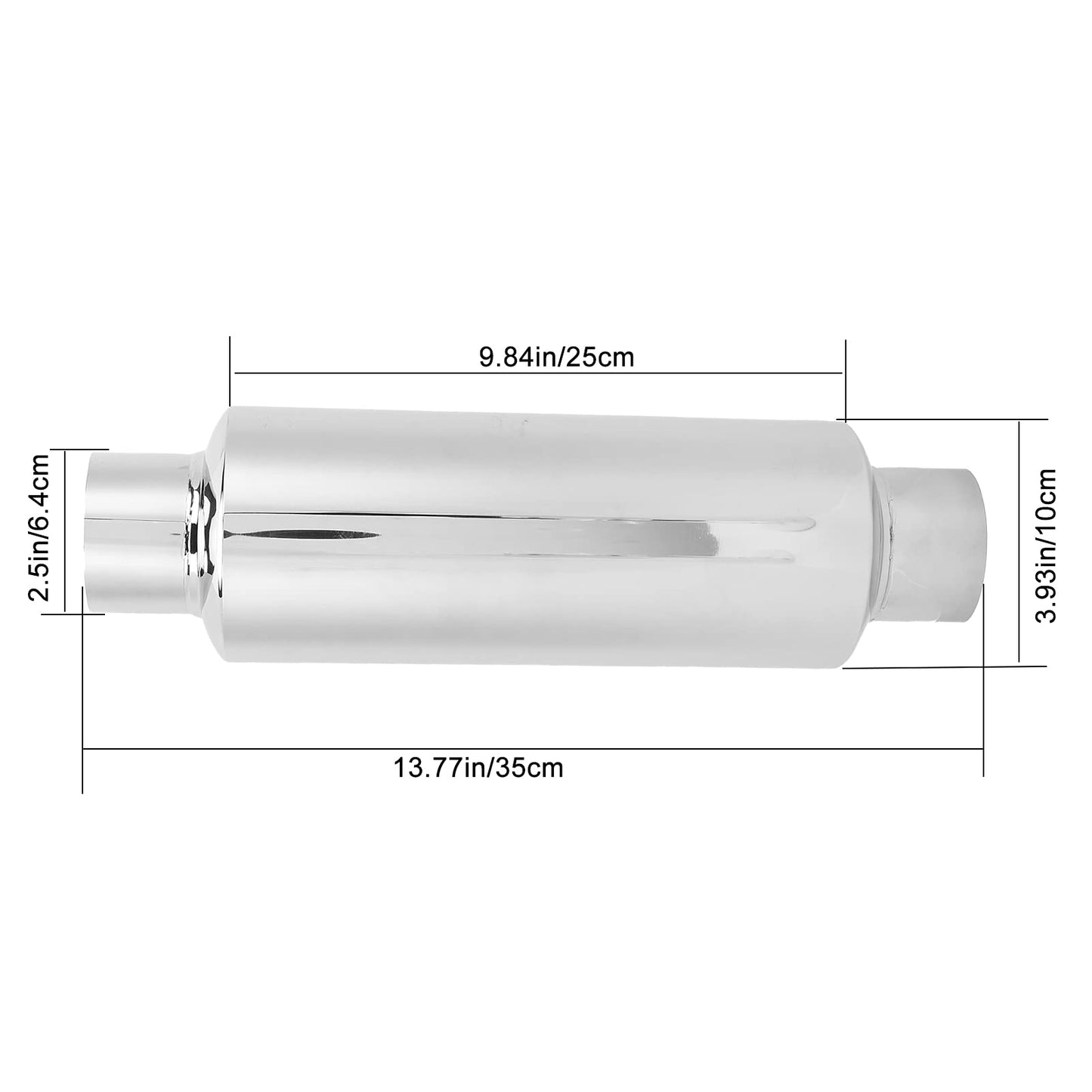 2.5 inch stainless steel muffler straight exhaust tip universal - performance enhancing & deeper sound