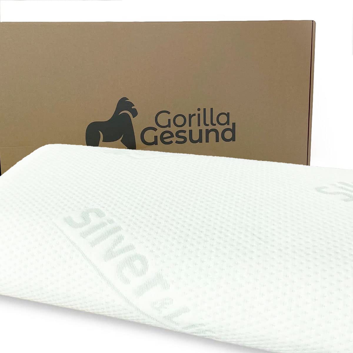Gorilla Healthy Orthopedic Neck Pillow Silver Neck - viscoelastic pillow, memory foam headrest with Silver & Life cover - 70x34cm - height 13cm