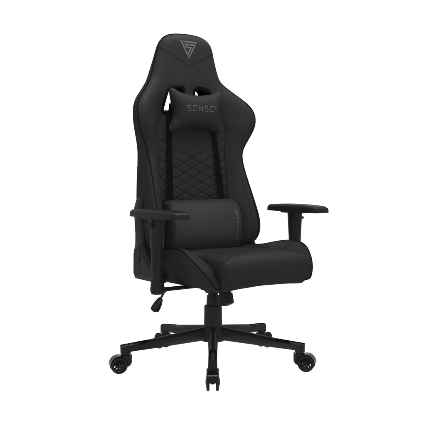 SENSE7 Gaming Fabric Spellcaster Office Chair Gamer Ergonomic seat Armrest One-piece steel frame Adjustable tilt angle Black, 43-52 x 69.5 x 57, 5902659841537