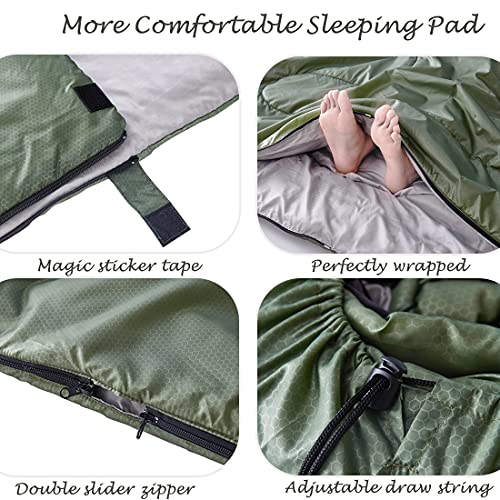 Tuphen Double Sleeping Bag, Sleeping Bag with 2 Pillows, Queen Size XL Bag for 2 People, Cold Warm Weather- 3 Season, Waterproof Adult Sleeping Bag for Camping, Backpacking or Hiking