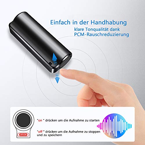Mini voice recorder with 16GB storage, voice activation, 3200 mA battery, strong built-in magnet, and 192 hours recording capacity. Perfect for lectures, interviews, meetings, and more.