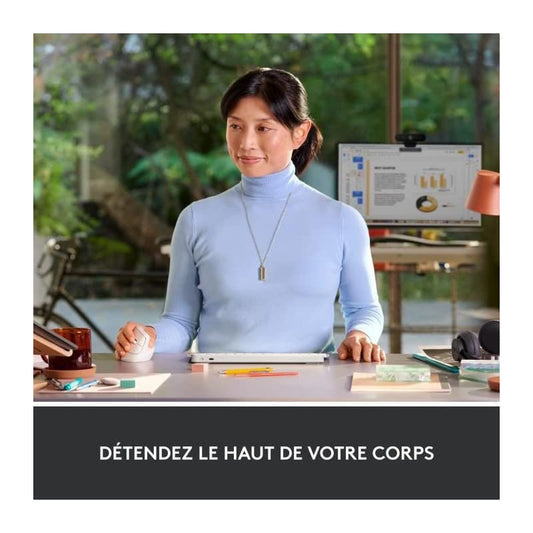 Logitech Lift Vertical Ergonomic Mouse, Wireless, Bluetooth or Logi Bolt USB Receiver, Quiet Clicks, 4 Buttons, Compatible with Windows/macOS/iPadOS, Laptop, PC - White