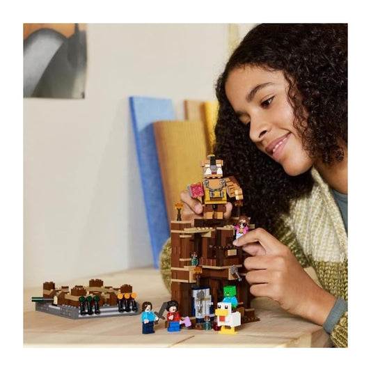 LEGO Minecraft Forest House with Boxing Ring - Interactive gaming toy - Baby-Zombie, Steve, Garret, and Henry minifigures - Gamer gift for boys, girls, and video game fans ages 10 and up - 21272