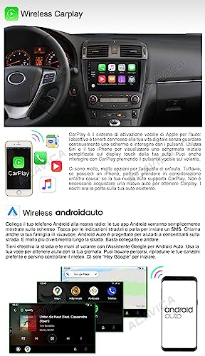 ACAVICA Android 12 car stereo for Toyota Avensis T270 2009-2014 9 inch Sat Nav GPS Navigation Stereo with Wireless Carplay Bluetooth WiFi DSP USB (for Toyota Avensis T270 2009-2014)
