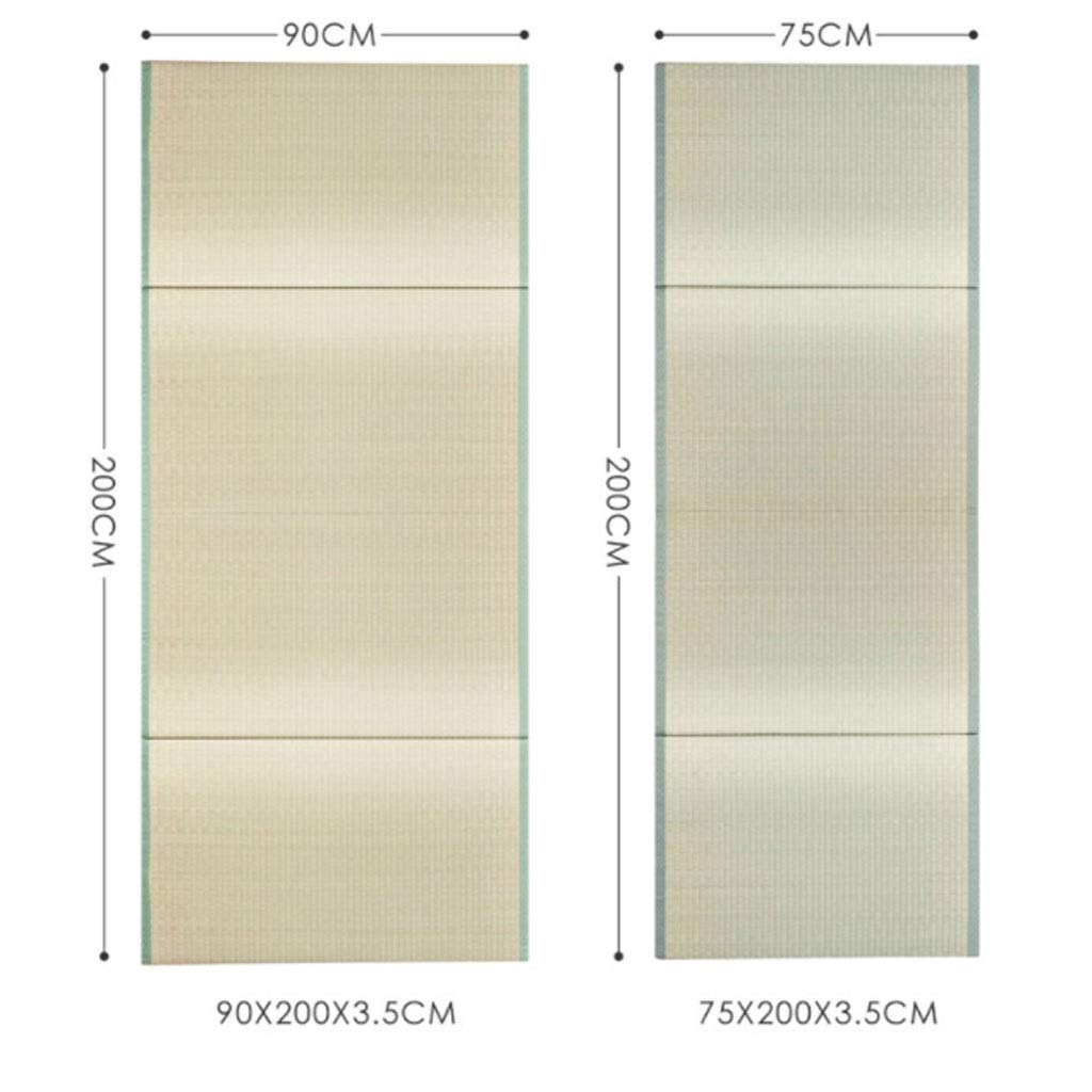 Japanese traditional Tatami mat/Futon mattress, firm and comfortable/natural grass/foldable, easily collapsible, ideal for bed, meditation, yoga, zen room/Japanese tea room, 3.5 cm thick.