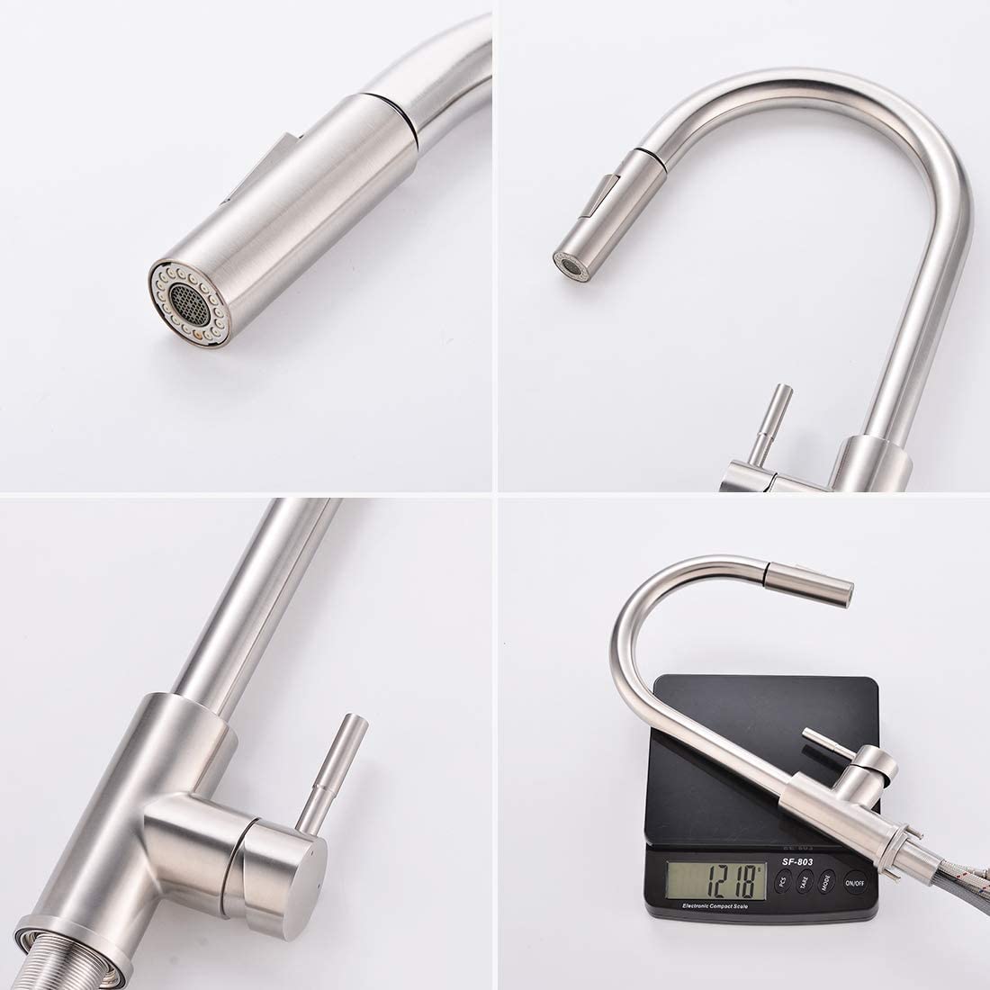 AIMADI Touch Sensor Kitchen Faucet Faucet with Pull-Out Sprayer 360° Rotatable Sink Faucet Mixer Tap Single Handle Kitchen Sink Faucet Brushed Nickel