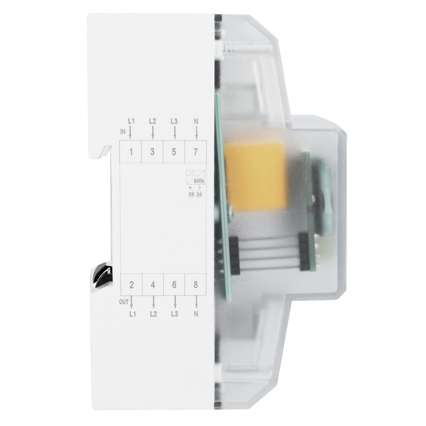 Judavry 3-phase power meter, DIN rail three-phase four-wire power meter digital 230/400V 5-100A electricity meter LCD energy meter for DIN rail sub-metering electricity.