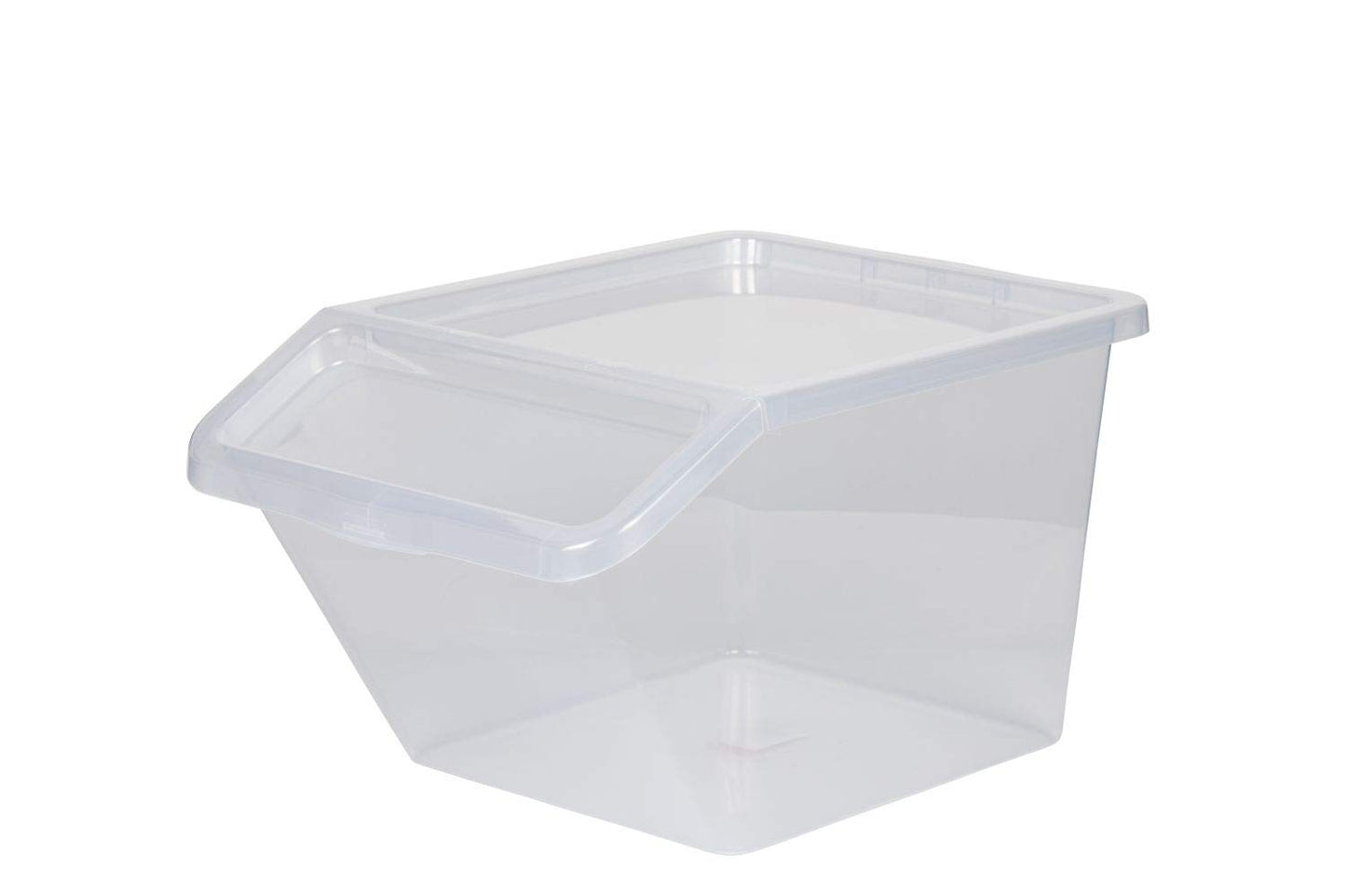 Kreher 3 x Storage Box, Sorting Box made of plastic in transparent. With approx. 40 liters volume per box. Stackable. Dimensions WxDxH in cm approx.: 39.4 x 59.7 x 31.2 cm