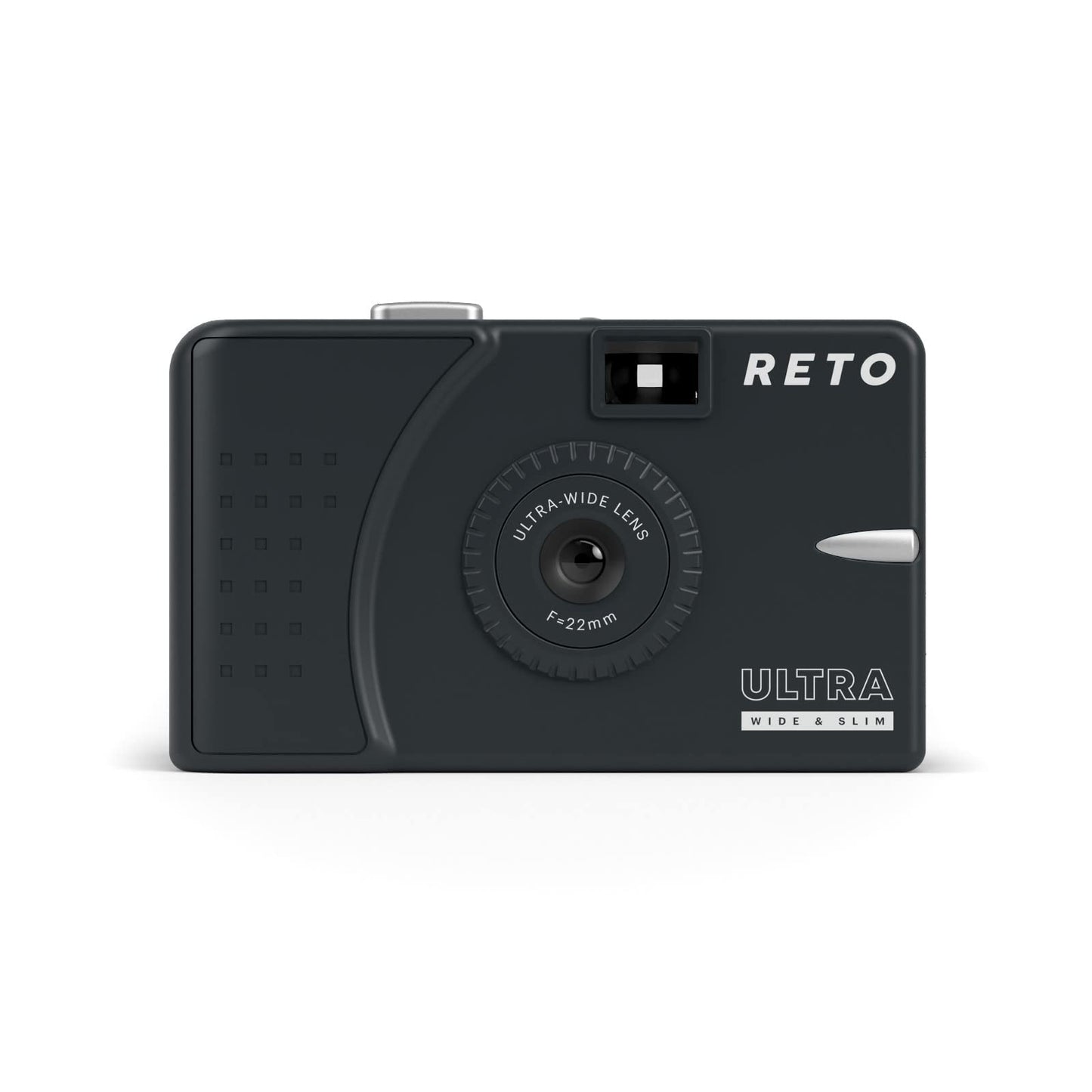 RETO Ultra Wide and Slim 35mm Reusable Daylight Film Camera - 22mm Wide Angle Lens, Focus-Free, Lightweight, Easy to Use (Dark Gray)